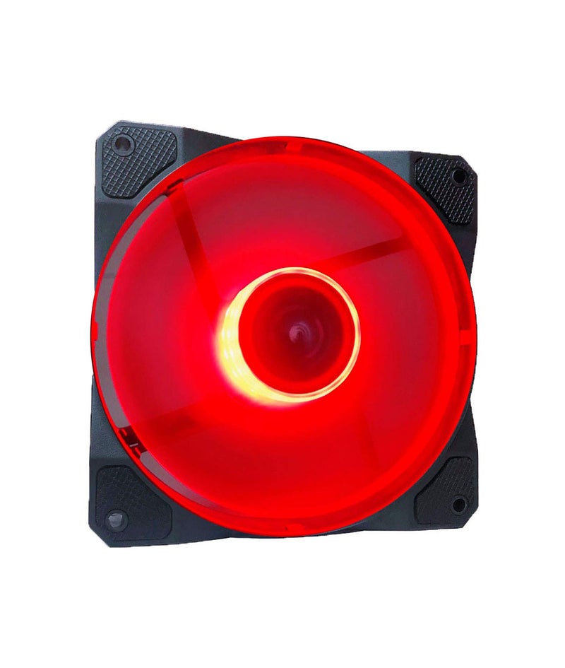 APEVIA CO212L-RD Cosmos 120mm Red LED Ultra Silent Case Fan w/ 16 LEDs & Anti-Vibration Rubber Pads (2 Pk) - Image 2